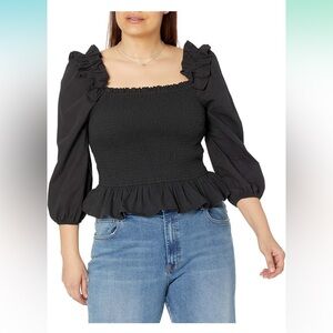 Women's Black Smocked Top
